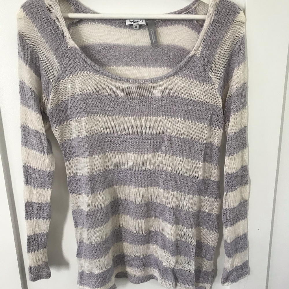 Light Maternity Sweater in Purple & White